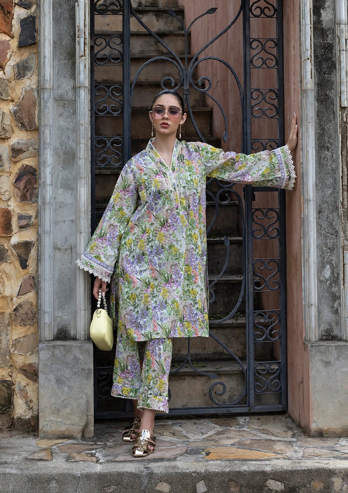 Pastel Bloom Printed Lawn 2-Piece Set — view 2