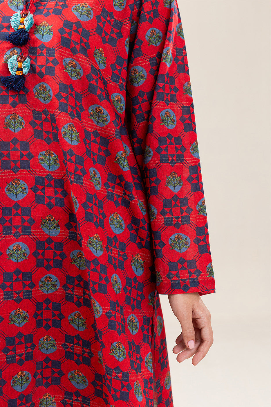 2 PIECE PRINTED LUREX LAWN SUIT (PRET) — view 3