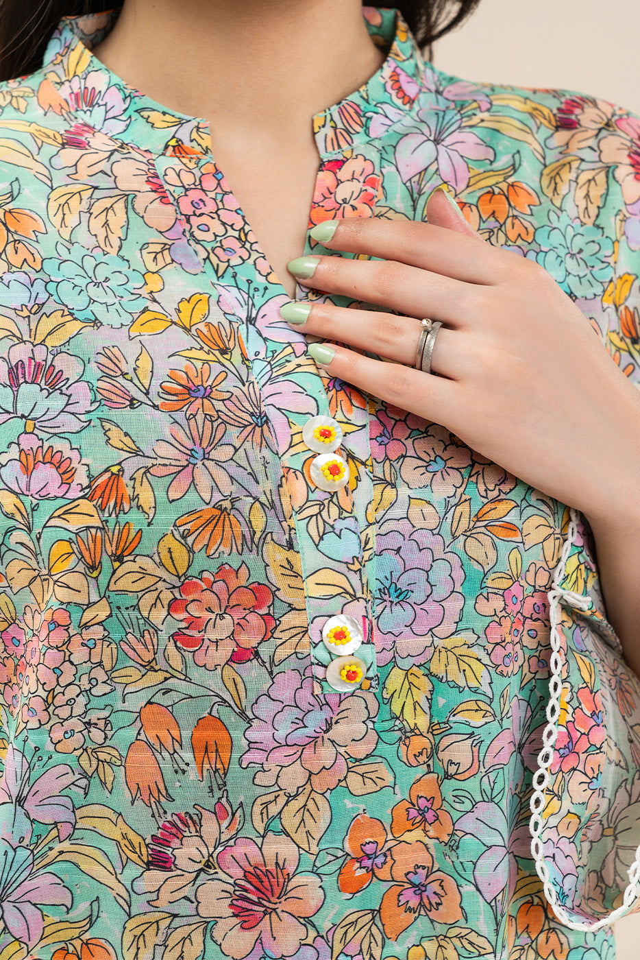 2 piece printed lawn suit — view 3