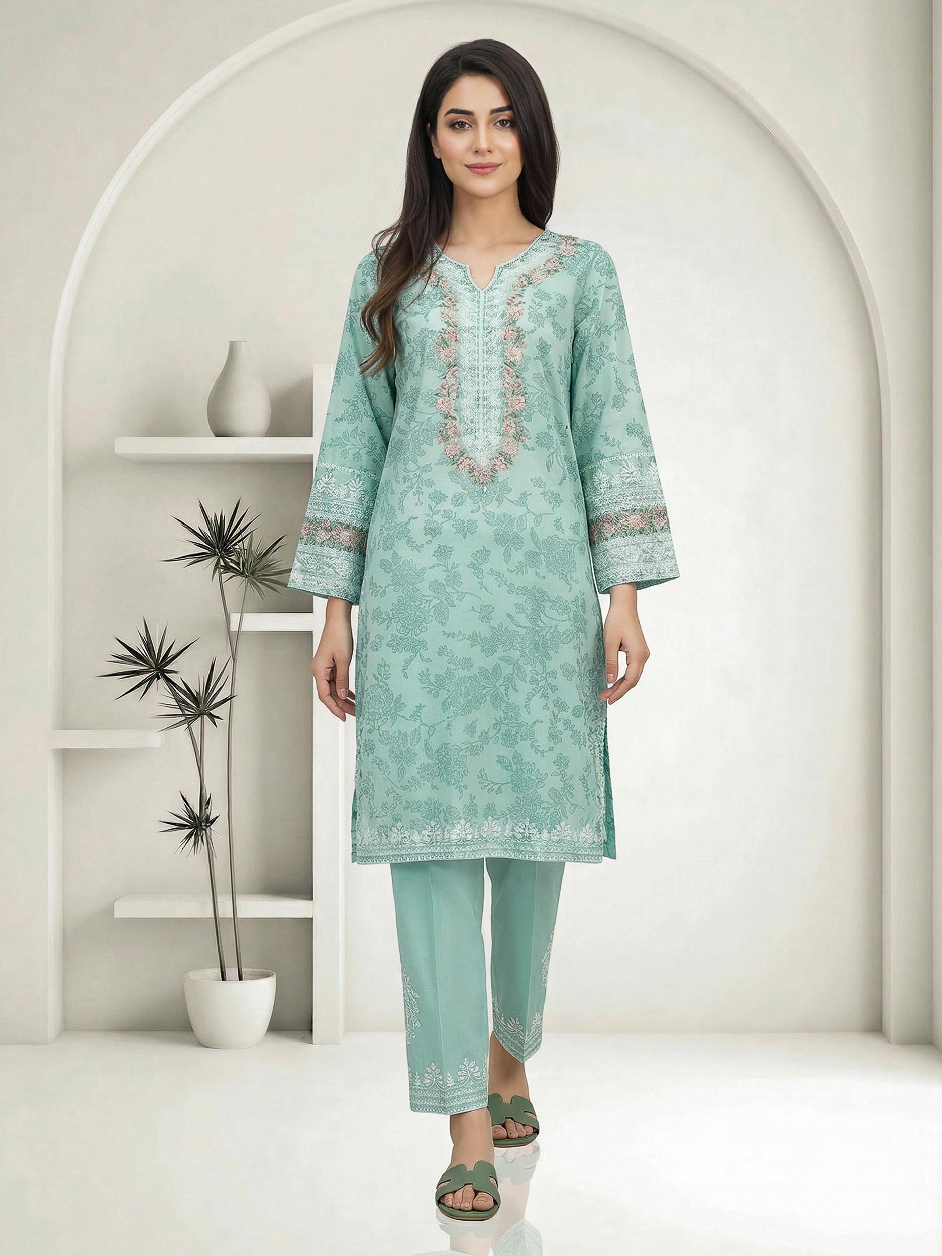 2 Piece Lawn Suit- Embroidered (Pret) — view 1