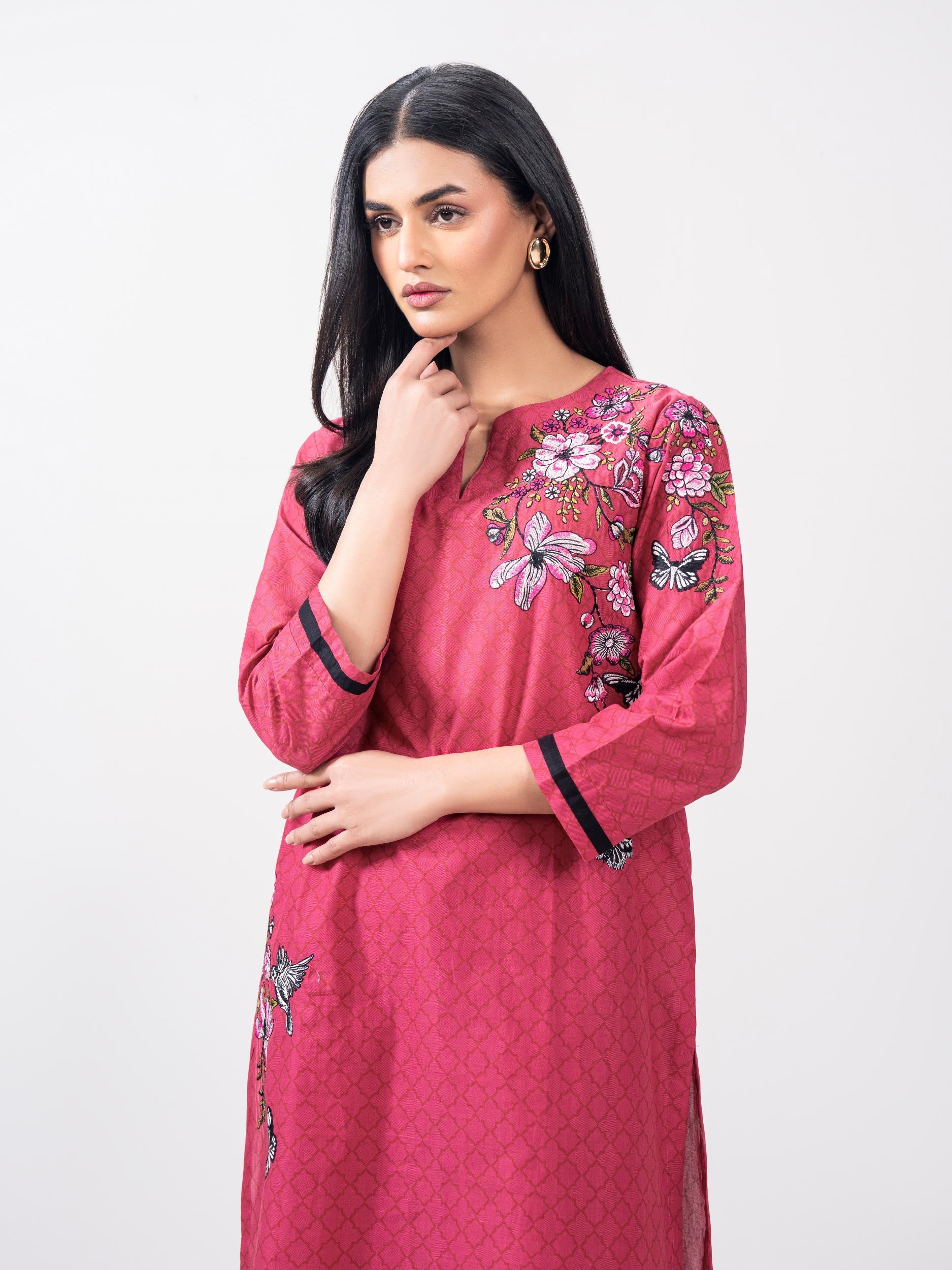 2 Piece Cambric Suit- Embroidered (Pret) — view 3