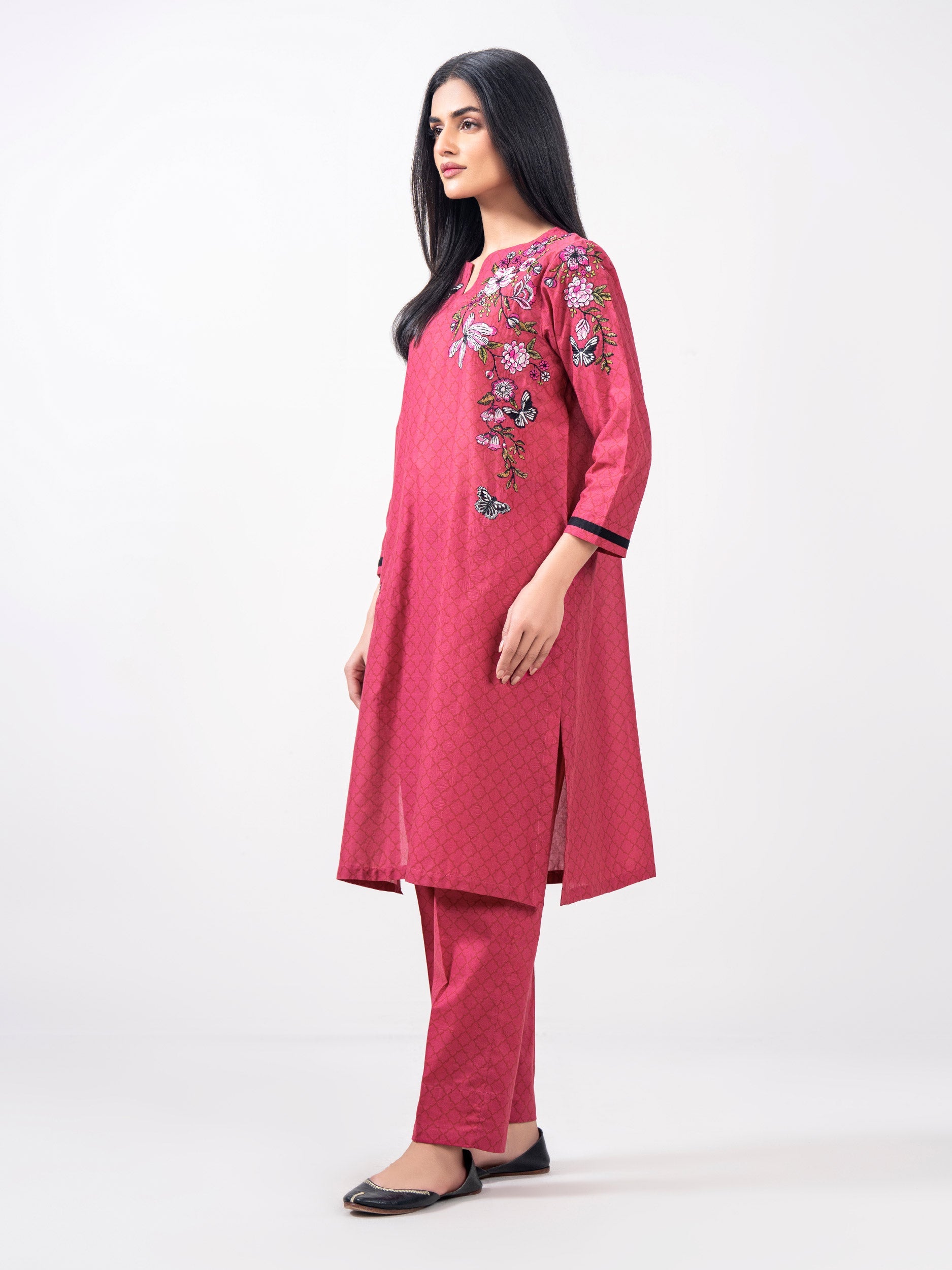 2 Piece Cambric Suit- Embroidered (Pret) — view 2