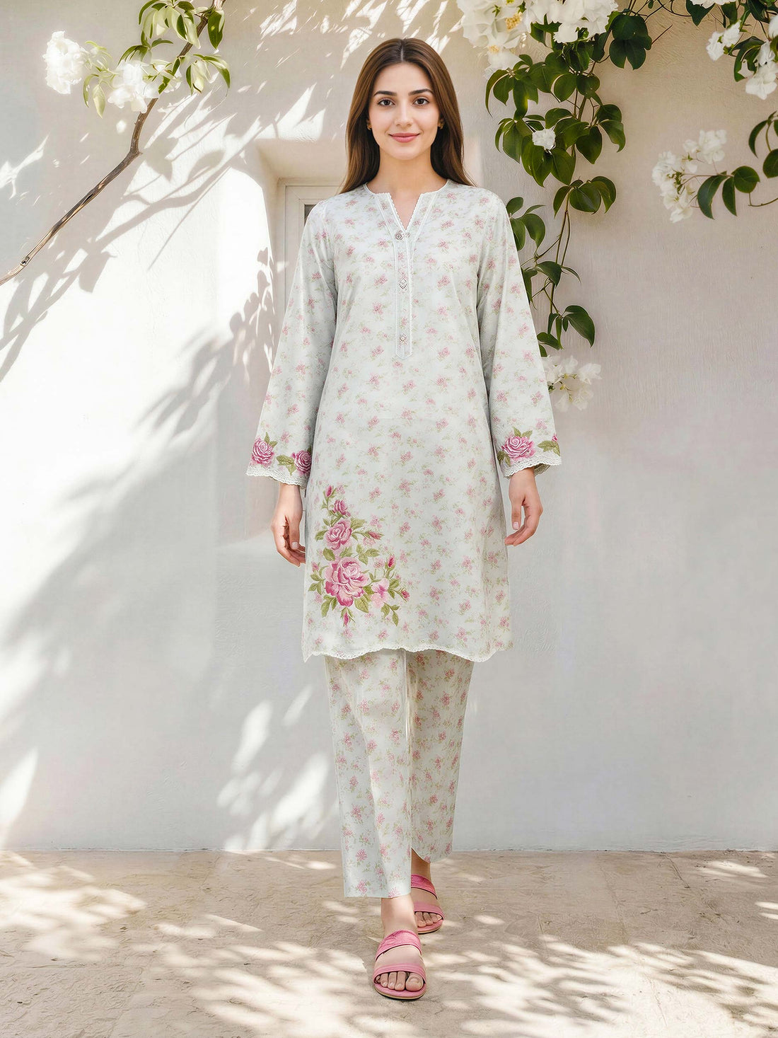 2 Piece Lawn Suit- Embroidered (Pret) — view 1