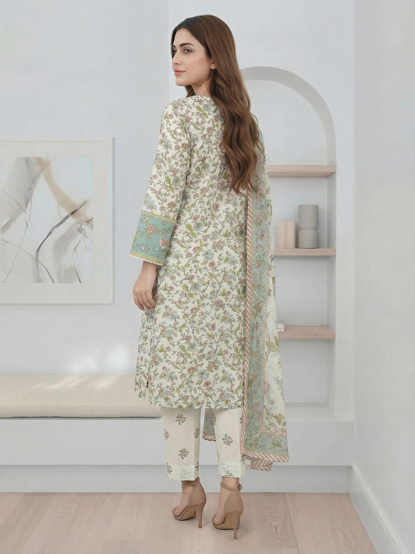 3 Piece Lawn Suit- Embroidered (Pret) — view 2
