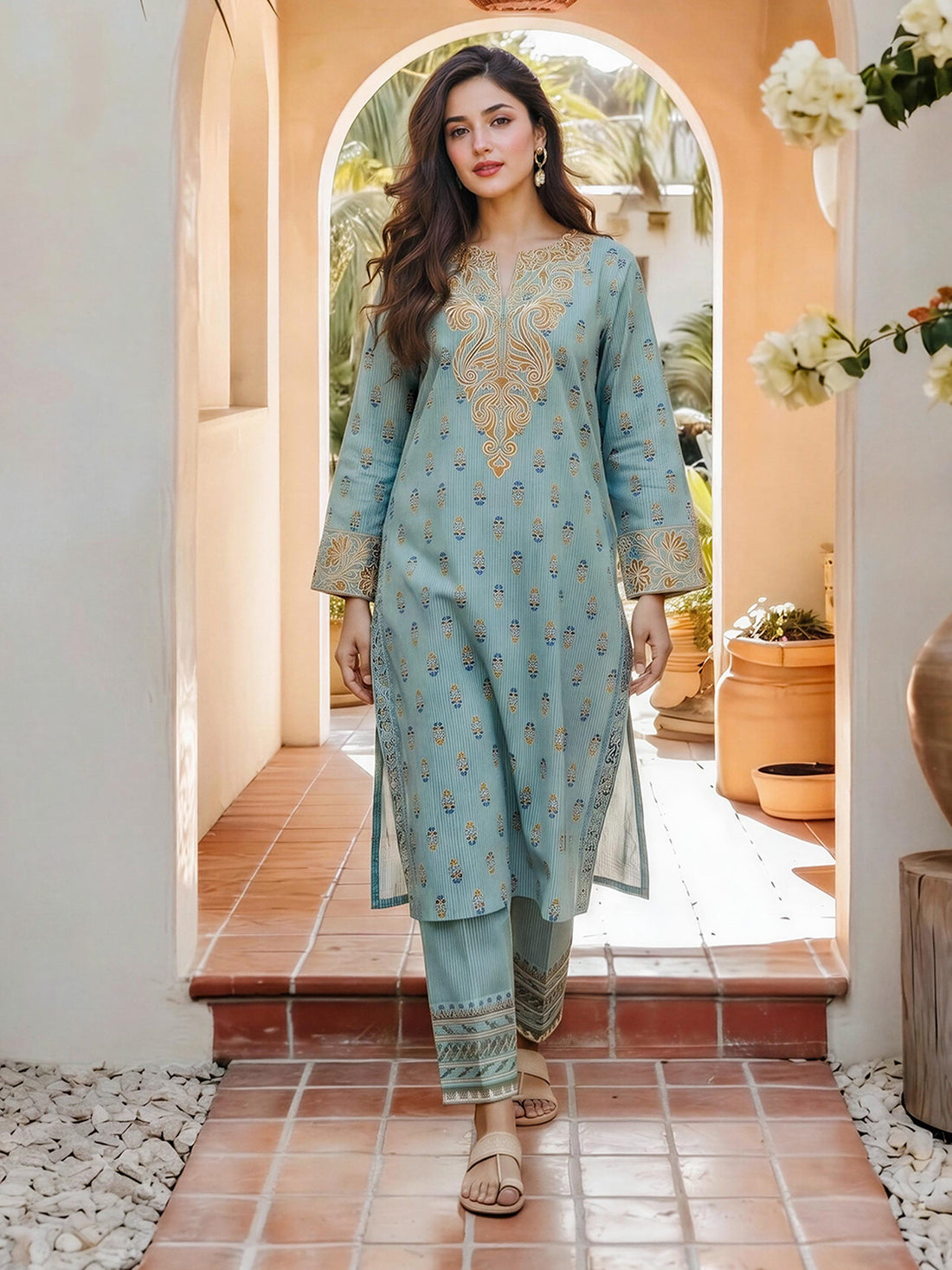2 Piece Lawn Suit- Embroidered (Pret) — view 1