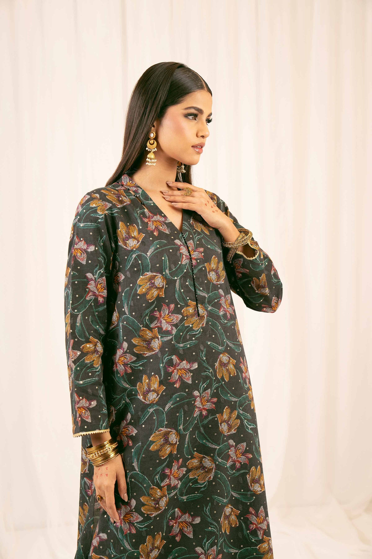 2 PIECE - PRINTED EMBROIDERED SUIT - — view 3