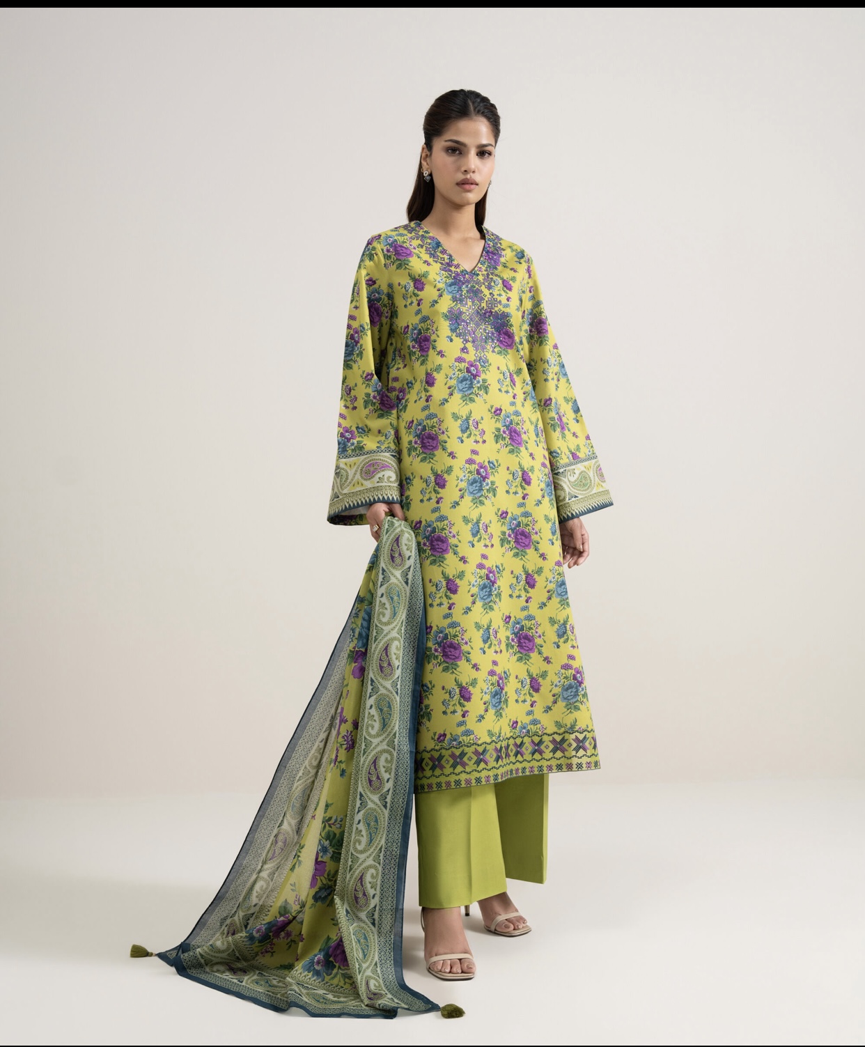 3 PIECE - EMBROIDERED LAWN SUIT