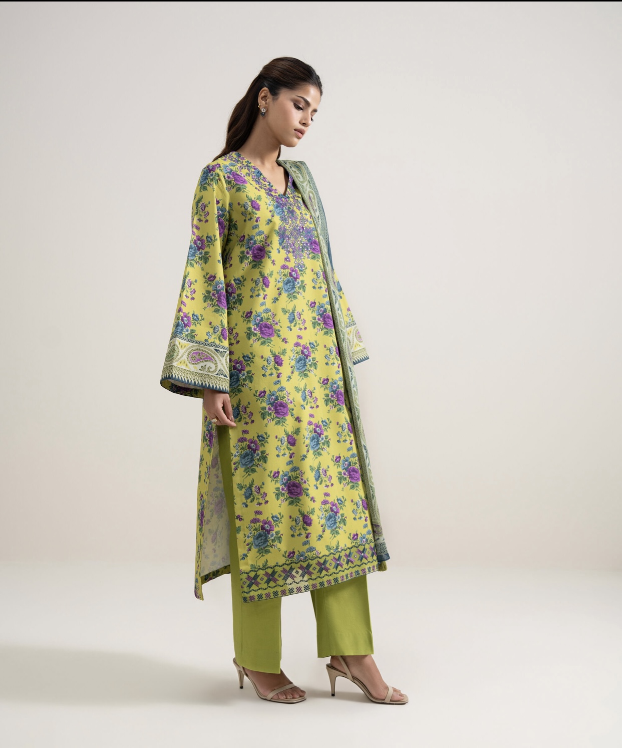 3 PIECE - EMBROIDERED LAWN SUIT — view 3