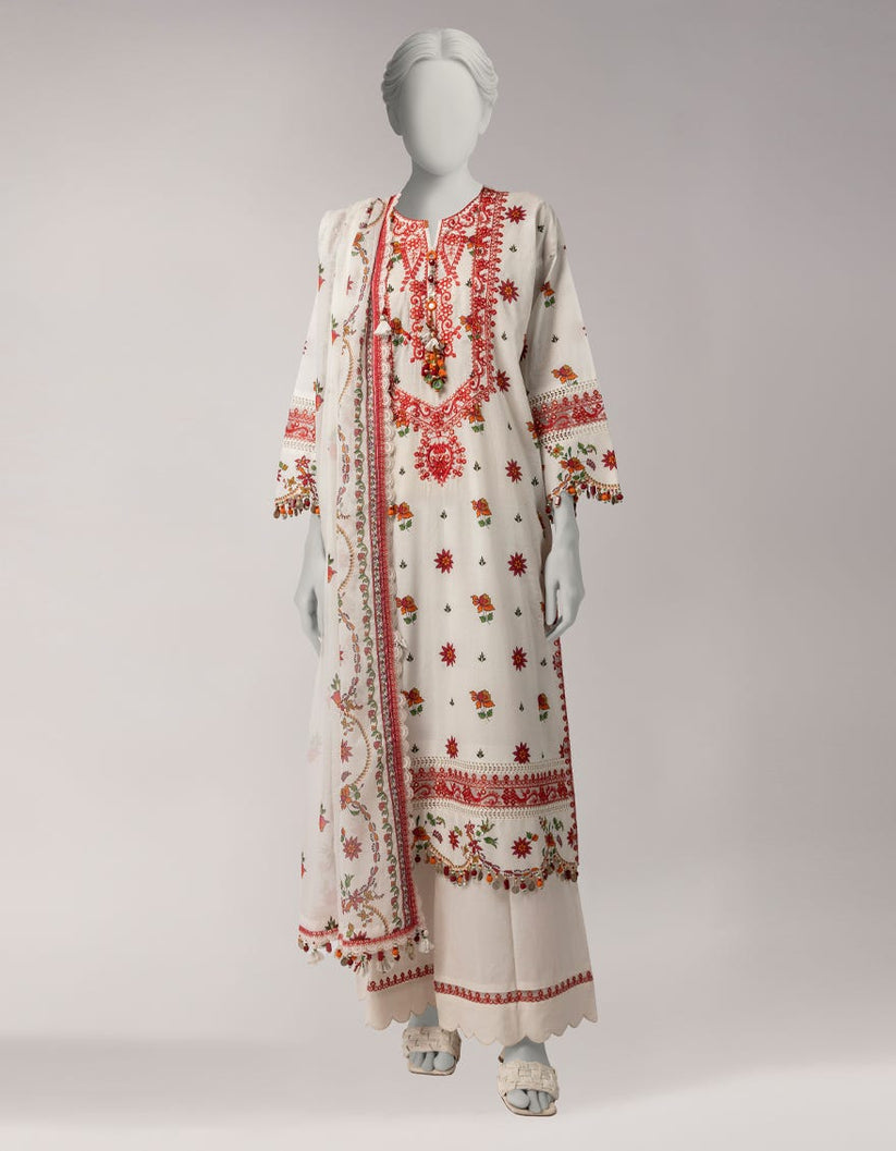 MULTICOLOR LAWN EMBROIDERED UNSTITCHED 3PC