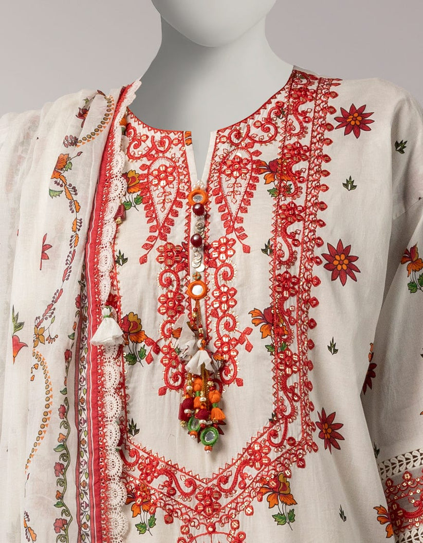 MULTICOLOR LAWN EMBROIDERED UNSTITCHED 3PC — view 3