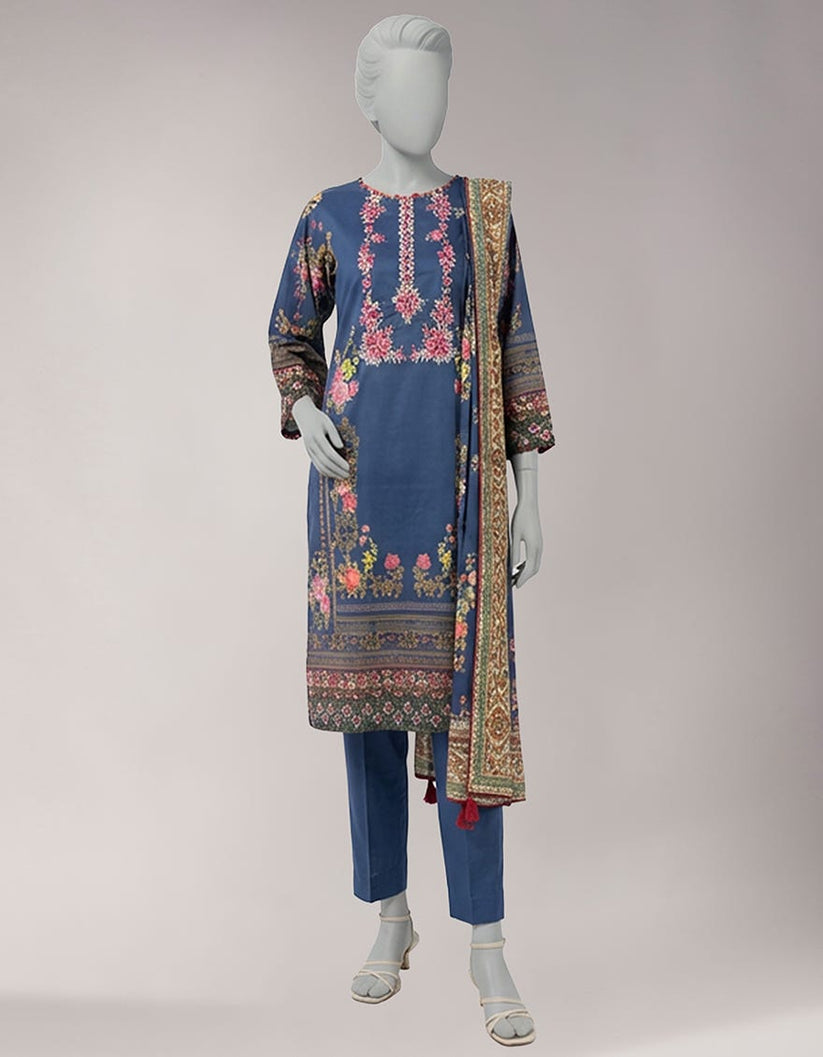 MULTICOLOR LAWN EMBROIDERED UNSTITCHED 3PC — view 4