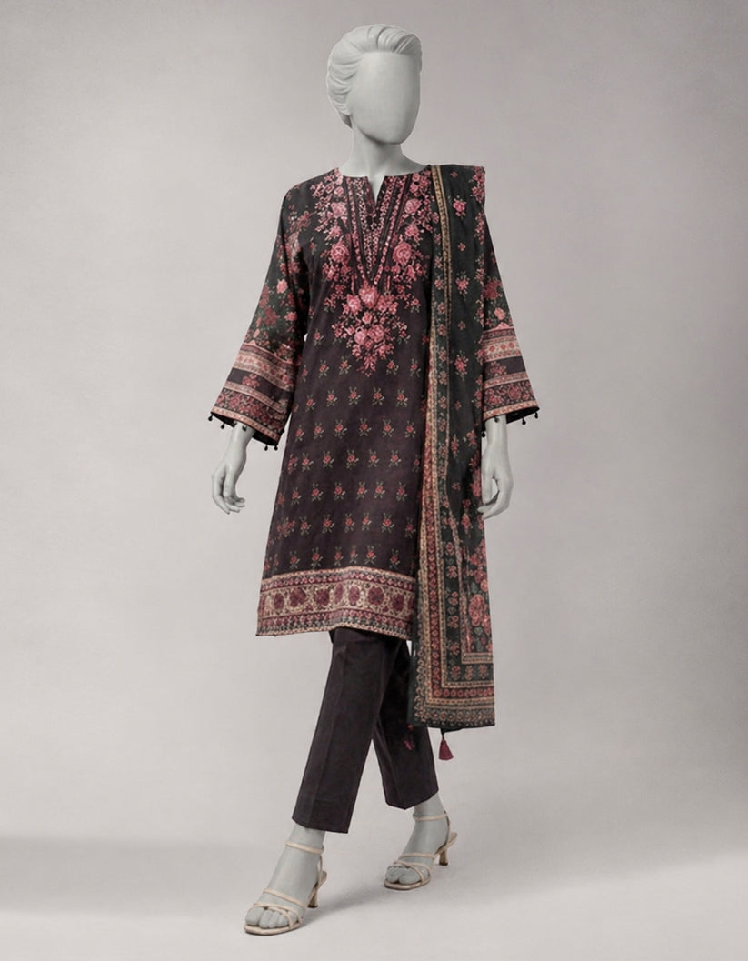 MULTICOLOR LAWN EMBROIDERED UNSTITCHED 3PC