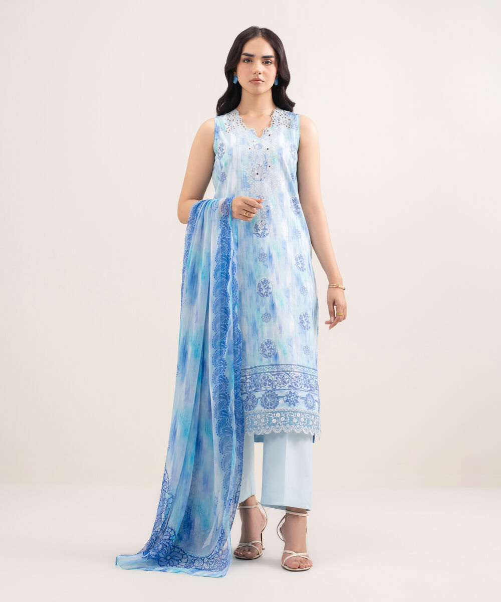 3 PIECE - EMBROIDERED LAWN SUIT