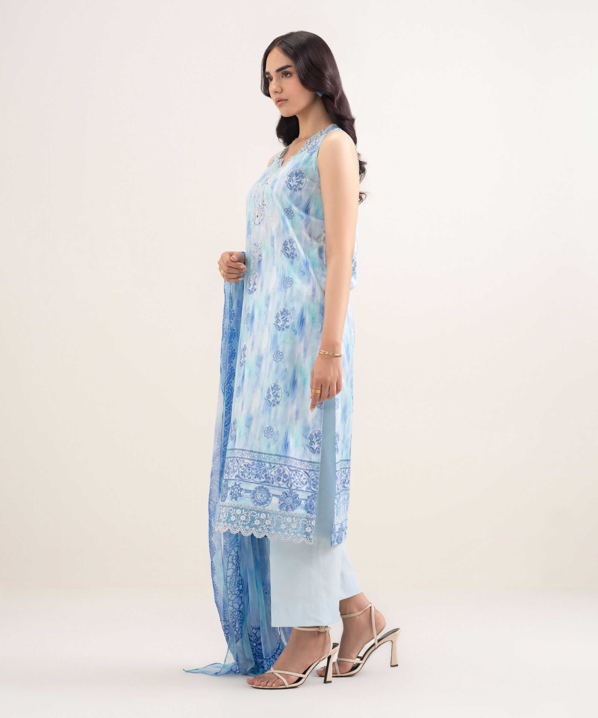 3 PIECE - EMBROIDERED LAWN SUIT — view 3