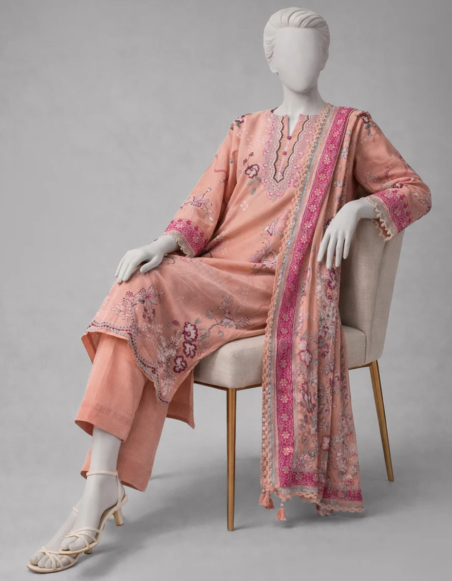 Lawn Embroidered 3 Piece