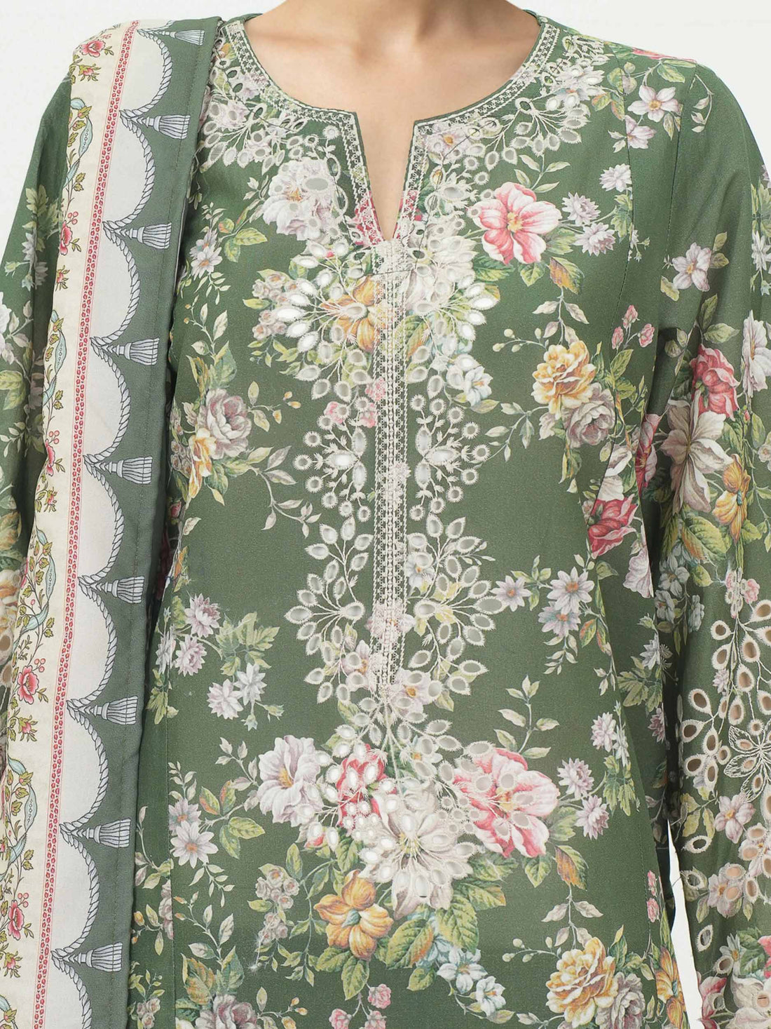 3 Piece Lawn Suit- Embroidered (Unstitched) — view 2